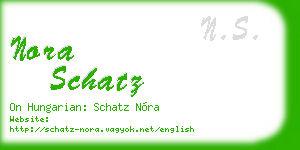 nora schatz business card